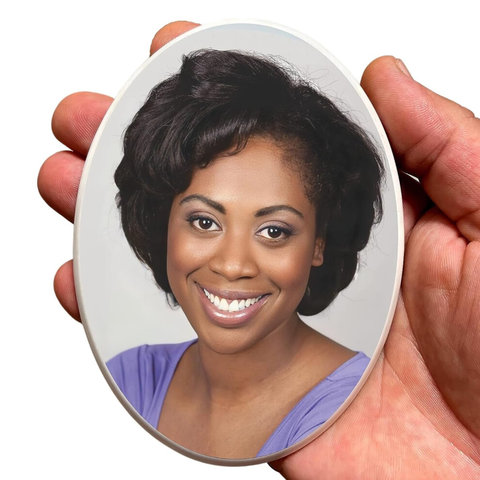 Bob's All Italian Headstone Pictures Ceramic memorial photo tile - Oval Tile with picture for headstones. Photo memorial plaque. 100% Weatherproof. NO