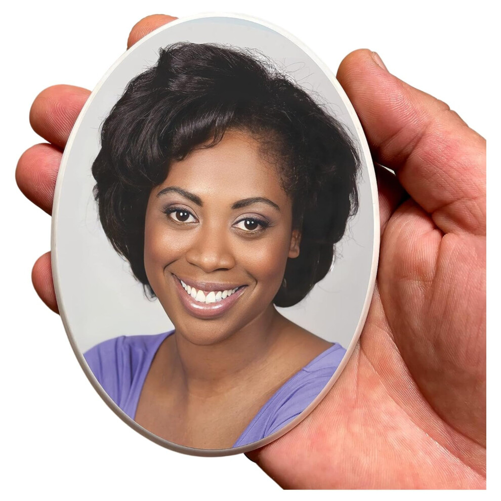 Bob's All Italian Headstone Pictures Ceramic memorial photo tile - Oval Tile with picture for headstones. Photo memorial plaque. 100% Weatherproof. NO