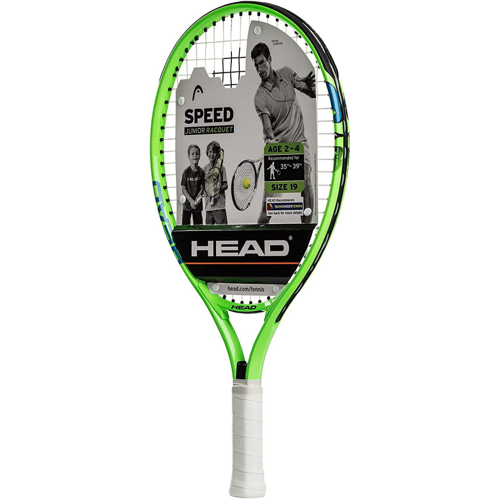 HEAD Speed Kids Tennis Racquet - Beginners Pre-Strung Head Light Balance Jr Racket - 19 Inch Green