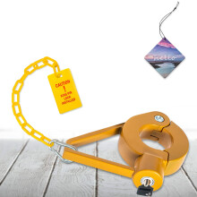 HEAVY-DUTY - King Pin-slot | Sterk Taai Staal | Koppelschotelslot | Antidiefstal voor campers, aanhangwagens enz. | met helder waarschuwingslabel, af