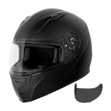 VCAN VX knnyu, teljes arc utcai motoros sisak extra sznezett szemellenzovel, DOT s ECE 22.05 jvhagyssal (Matt fekete, nagy)