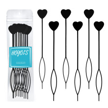 Hoyols 12-teiliges Quick-Topsy-Tail-Haarperlen-Werkzeug zum Flechten von Haarperlen auf Zpfen, Einfdler, Flechter, Schlaufenwerkzeug fr Kinder, M