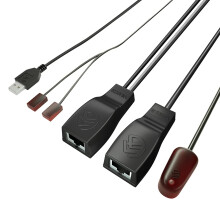 SZBJ IR REPEATER IR Remote Control Extender Infrared Repeater System gller fr CAT6/CAT5E/CAT7 Ethernet -kabelanslutning (Dual Head IR Emitter)