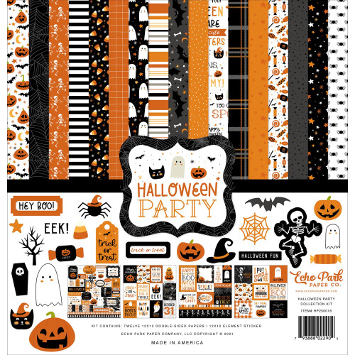 Echo Park Paper Company Halloween Party Collection Kit Papel Multi 12-X-12 polegadas