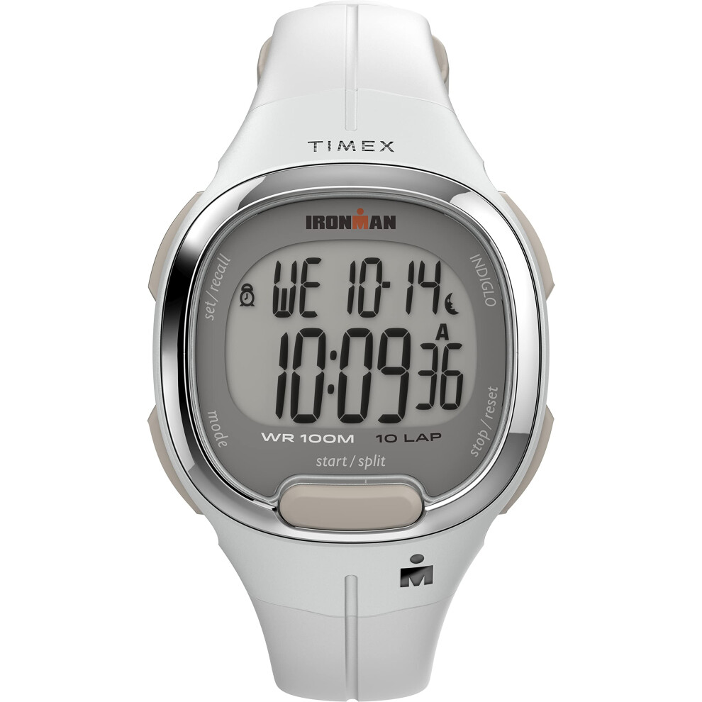 TIMEX Women's IRONMAN Transit 33mm Resin Strap Watch - White/Chrome tone- White resin strap