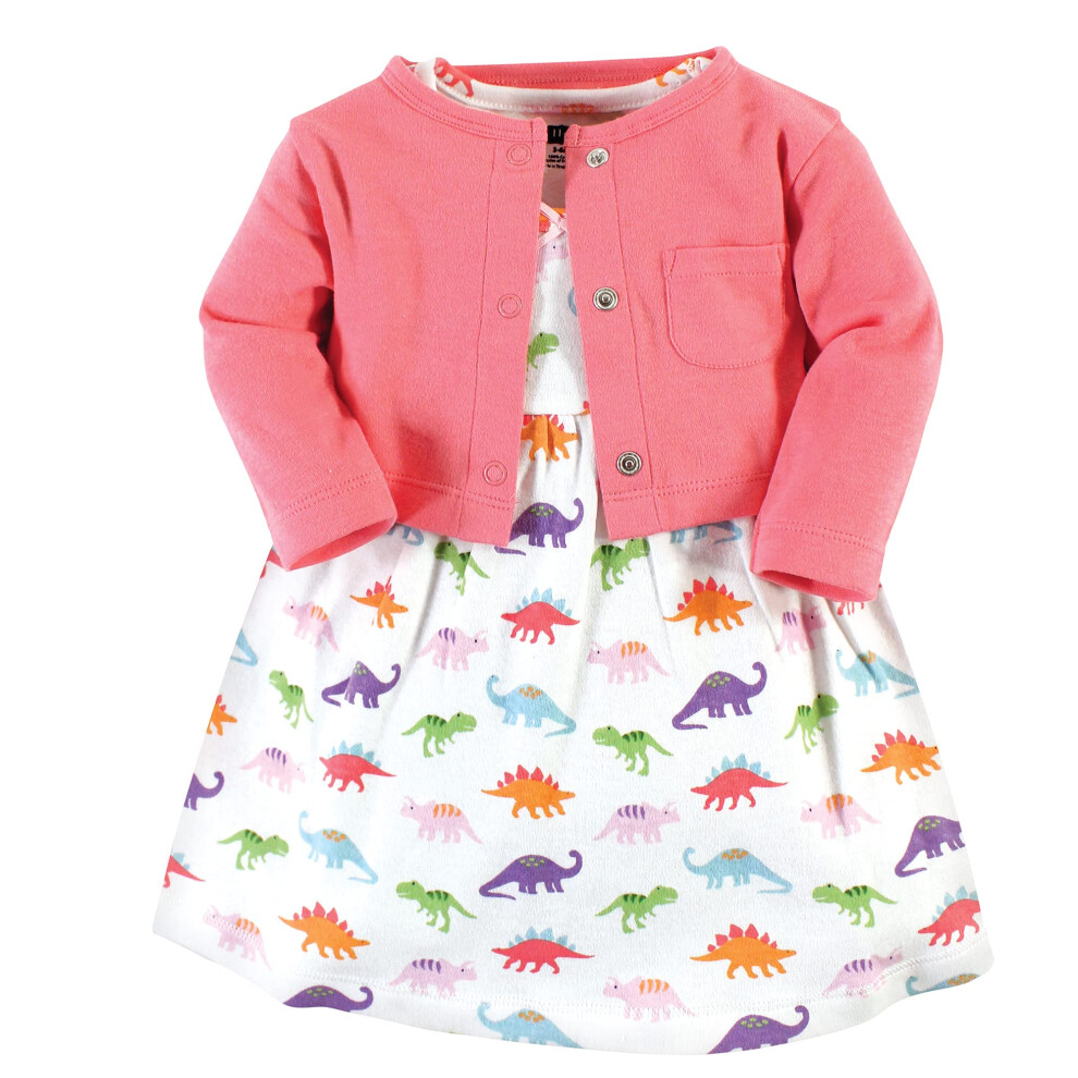 Ensemble robe et cardigan en coton Hudson Baby pour b   b   , motif dinosaures, 12-18 mois