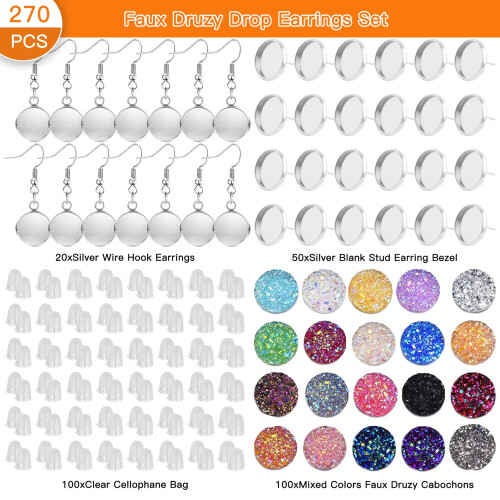 270stk faux druzy drop ørering 1