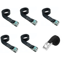 2 Fuß x 1 Zoll Zurrgurt, verstellbarer Zurrgurt, Ratschengurt, robuster Ratschen-Zurrgurt, Zinklegierungsschloss, bis zu 600 Pfund (6er-Pack schwarz)