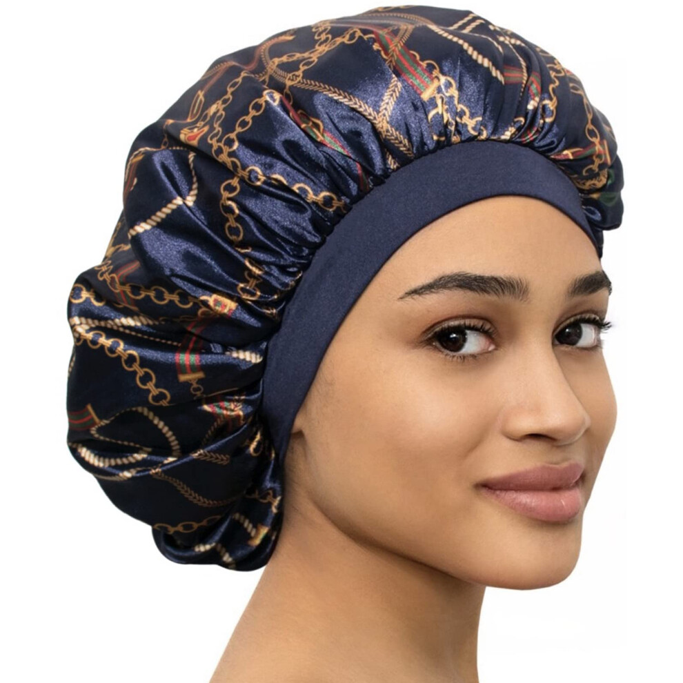 Caplord Black Bonnet Silk Bonnet For Sleeping Satin Bonnet Hair Bonnets For Women Silk Sleep Cap Satin Hair Bonnet For Sleeping Bonet Silk Bonnet For