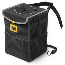 CAT Premium Bilskräpcontainer med Lock Vattentät Förvaring Multifunktionell Bin - 100% Läcksäker, Svart