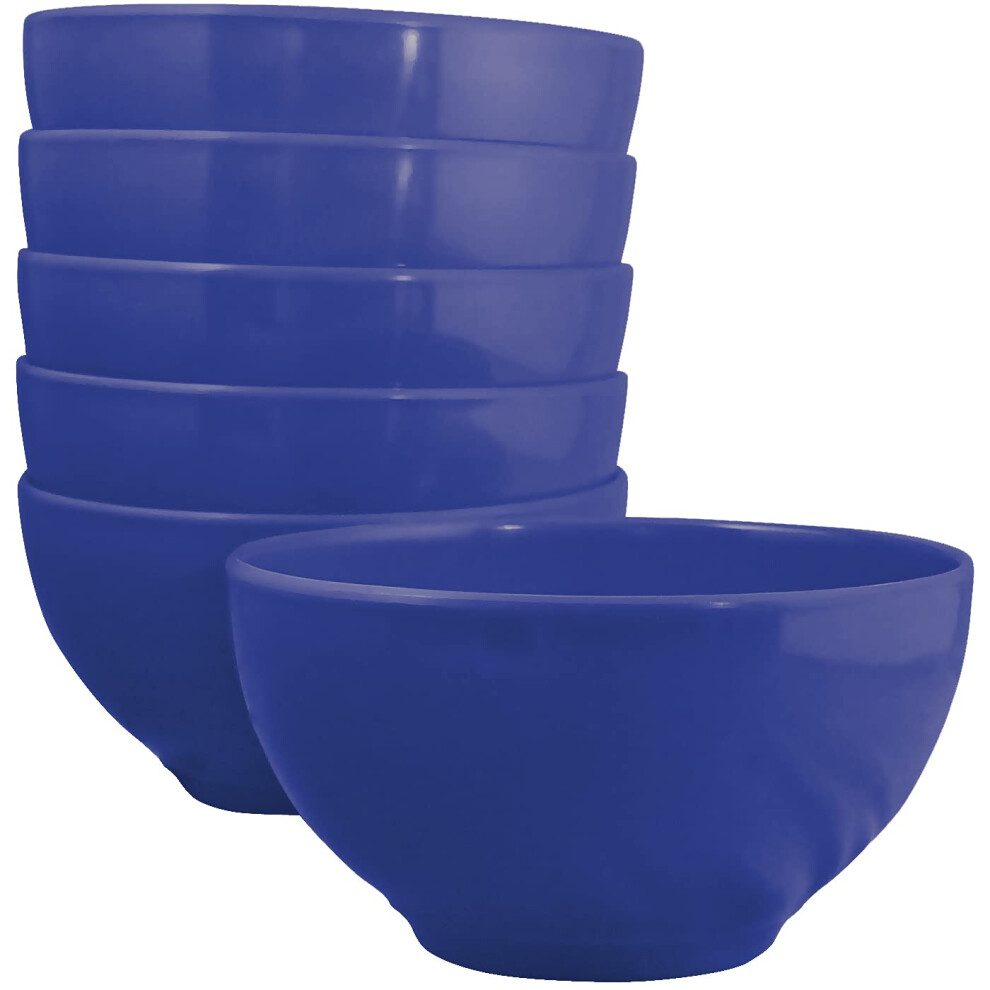 Reston Lloyd 100% Melamine Dinnere Cereal  Soup  Dip Bowls  16oz/2cup Capacity  Indigo  Set of 6-image-OPC-PFPQTCP-NEW