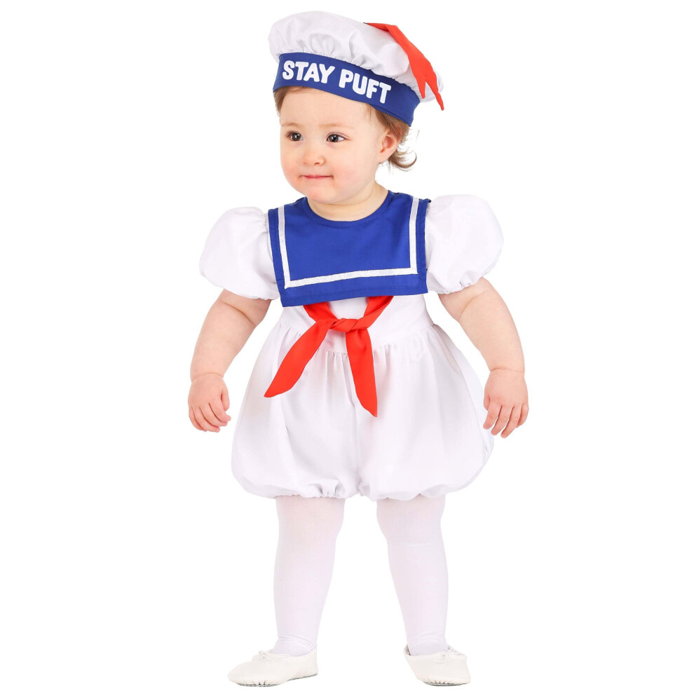 Photos - Fancy Dress Fun Costumes Ghostbusters Infant Stay Puft Marshmallow Man Bubble Costume Unisex Cute 80's Movie Halloween Outfit 12/18 Mont