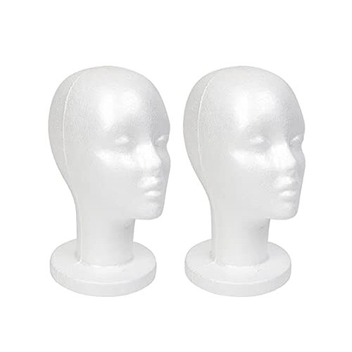 STUDIO LIMITED White Foam Mannequin Head Display Styrofoam peruukkipää (2 kpl)