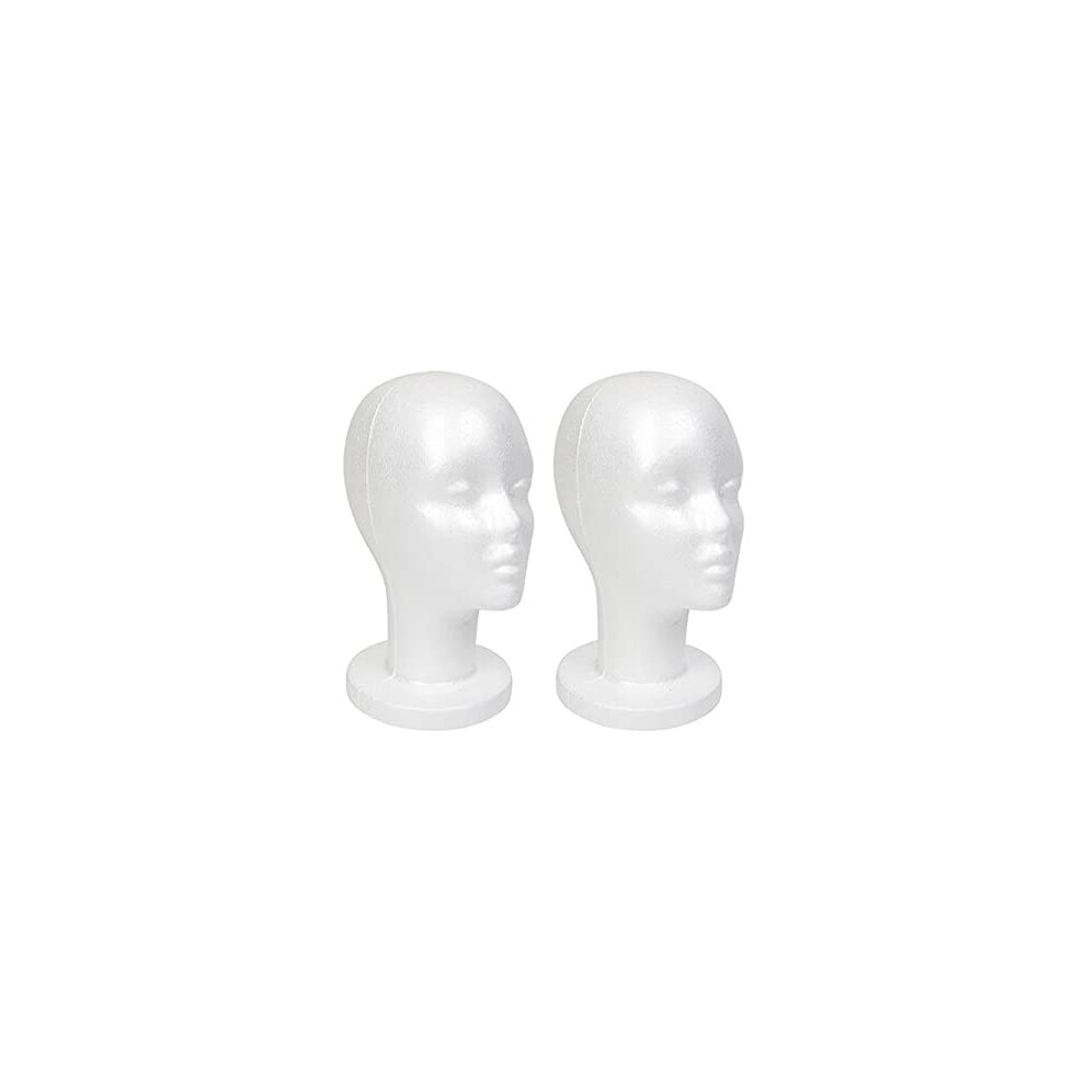 Studio Limited Unisex White Foam Mannequin Head Display Styrofoam Wig Head (2 Pack)
