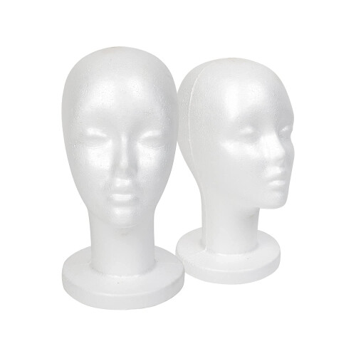 STUDIO LIMITED White Foam Mannequin Head Display Styrofoam peruukkipää (2 kpl) 1