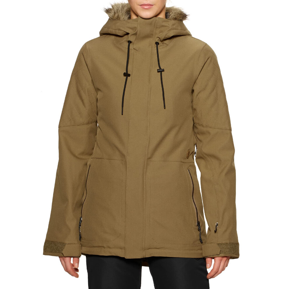 Volcom Women's Shadow Insulated Snowboard Ski Winter Hooded Jacket Coffee XL
