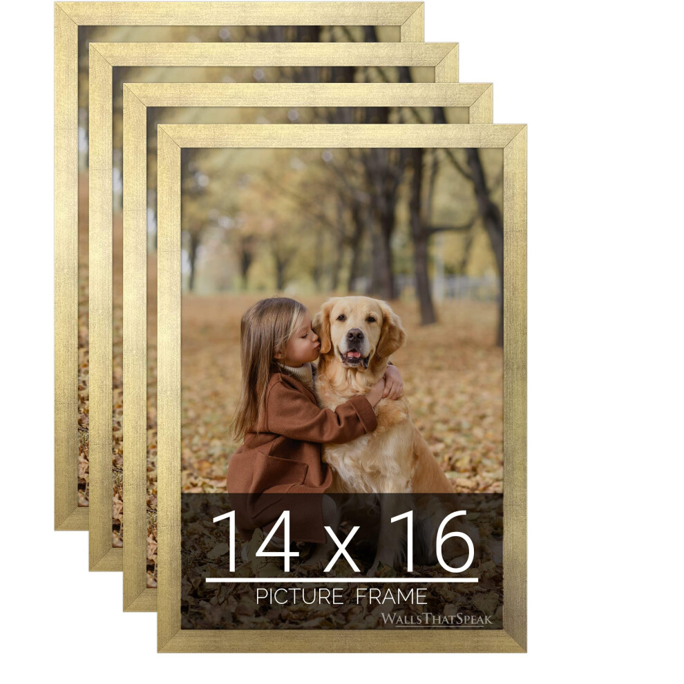 Wallsthatspeak 14X16 Gouden Fotolijst Voor Puzzels, Posters, Foto's Of Kunstwerken, Set Van 4-image