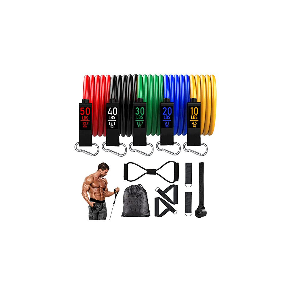 Resistance Bands Resistance Band Set Workout Bands Exercise Bands for Men and Women Exercise Bands with Door Anchor Handles Legs Ankle Straps fo