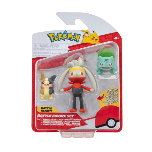 Pokémon Pokémon Morpeko, Raboot & Bulbasaur Battle Figure Set