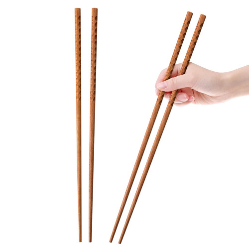 Hashi de Cozinha de 16,5 Polegadas, 2 Pares de Hashis Longos Reutilizáveis para Noodles, Fritura e Hotpot