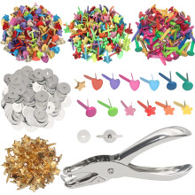 400 datorer Mini Brad Paper Brads Fastener Multicolor Metal Brad Split Pins Pastel Round Fasteners med 400 st Silverbrickor och hlslag Sm pappe