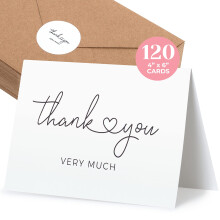 120 bedankkaarten met enveloppen om dankbaarheid uit te drukken - bedankkaarten voor bruiloften met enveloppen en stickers - voor elke gelegenheid -