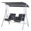 Outsunny Outsunny 2 Person Covered Patio Swing with Pivot Table & Storage Console Grey 7