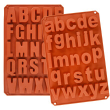 Wocuz 2 Pack Lettres majuscules Moule de crayon Moule minuscule Alphabet Chocolate Moule de boulangerie Moule de rsine Moule de gteau la main