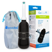 Brondell GoSpa Essential brbar bid fr vardagsbruk Camping vandring och utomhusaktiviteter Kompakt och diskret Inkluderar resvska 400mL Midnig