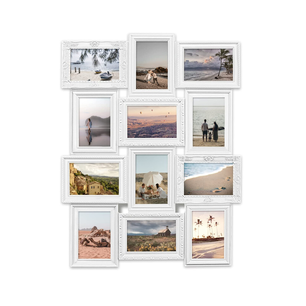 Ensembles de cadres photo JMDeco pour collage mural 12 cadres photo ouvrants Collage 6 x 4 Cadre photo collage avec souvenir d'un ami de la famille Ca