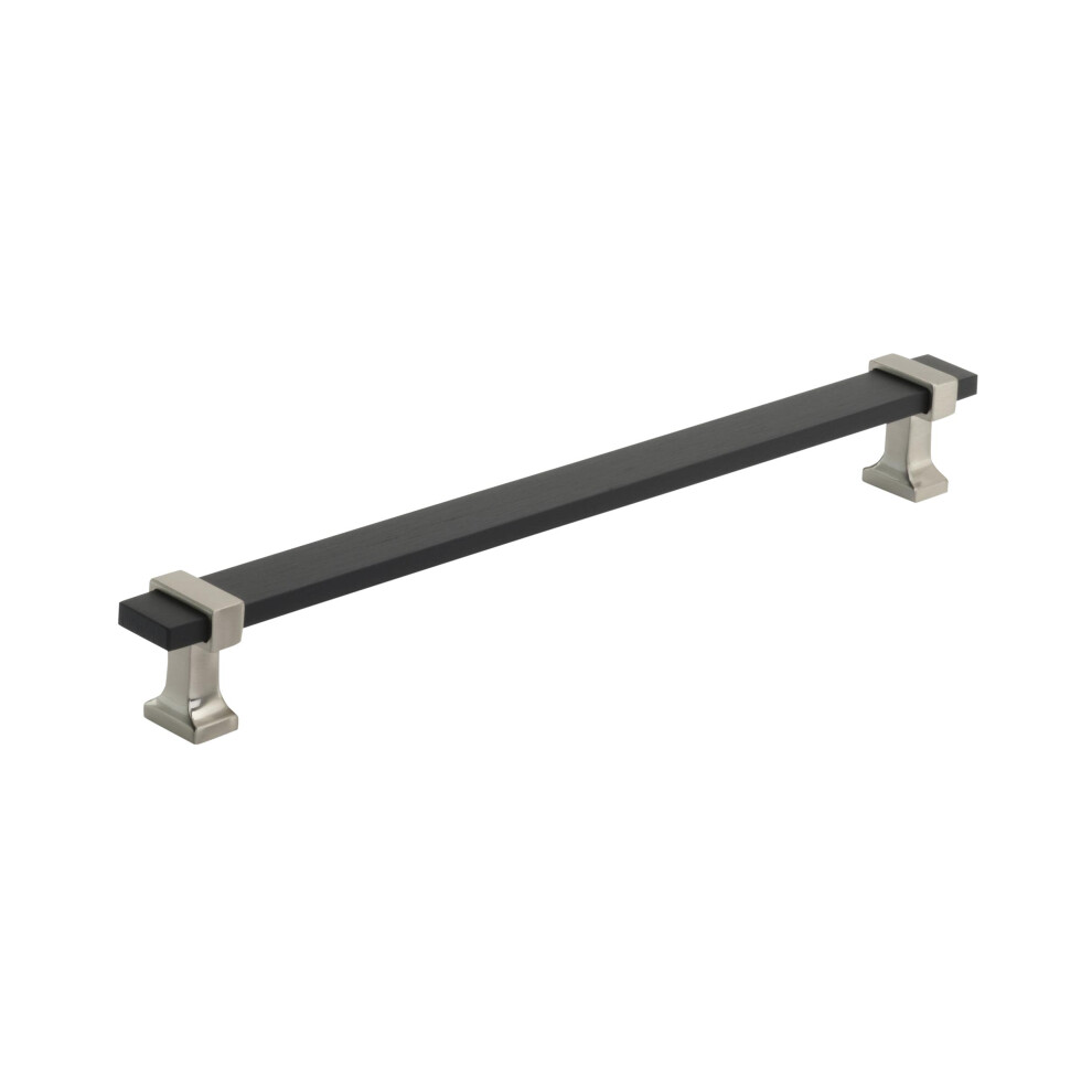 Amerock | Cabinet Pull | Brushed Matte Black/Satin Nickel | 8-13/16 inch (224 mm) Center to Center | Overton | 1 Pack | Drawer Pull | Drawer Handle |-image-OPC-PFRQZGZ-NEW