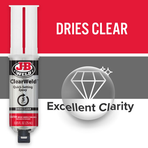 J-B Weld ClearWeld 5 Minute Epoxy Clear spruta 2 pack 50112-2 1