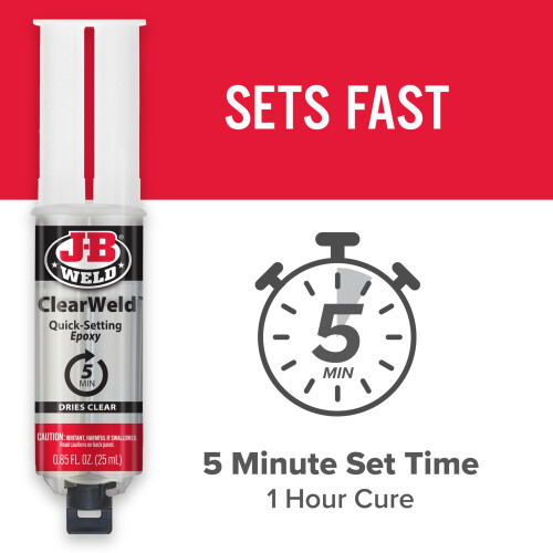 J-B Weld ClearWeld 5 Minute Epoxy Clear spruta 2 pack 50112-2 2