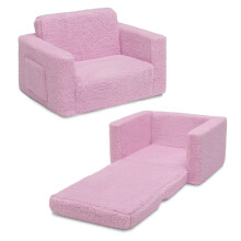 Delta Children Cozee Flip-Out Sherpa 2-in-1 Kinderstuhl und Liege, Pink