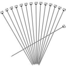 FATLODA 15 STK Lange cocktailplukke til drinks Cocktailtandstikkere i rustfrit st?l Genanvendelige cocktailspyd Pyntplukke Metal Martini-plukke t