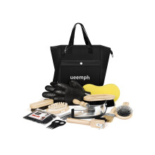 Ueemph Horse Grooming Kit(12-Piece) Black Horse Brushes for Grooming Storage Bag Horse Sweat Scraper Mane Comb Horse Grooming Gloves Horse Gifts for G