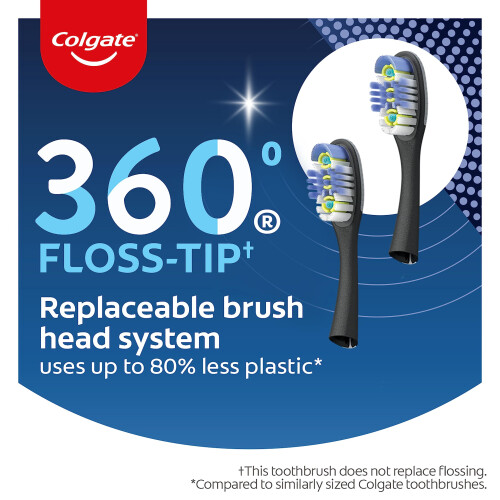 Colgate Recambios de Cabezal de Cepillo Colgate 360 Floss-Tip, Limpieza Profunda, Pack de 4 2