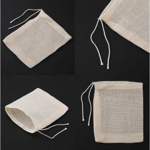 ICEYLI 30 Pcs 4 x 6 Polegadas Saco de Algodão Natural com Cordão para Especiarias, Ervas, Chá 2