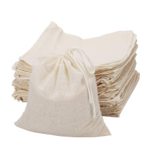 ICEYLI 30 PCS 4 x 6 inci pungi naturale de bumbac necredincioase de bumbac, mirodenii/ierburi/saci de ceai/ciorba pungi de muselina Geanta de pli