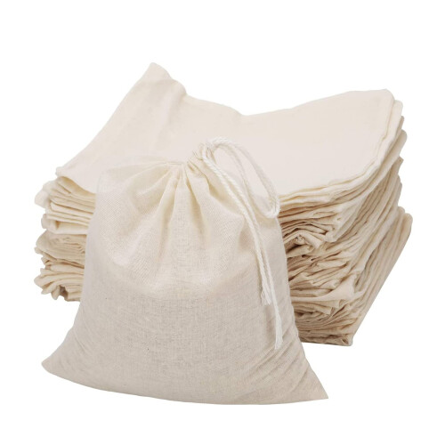 ICEYLI 30 Pcs 4 x 6 Polegadas Saco de Algodão Natural com Cordão para Especiarias, Ervas, Chá