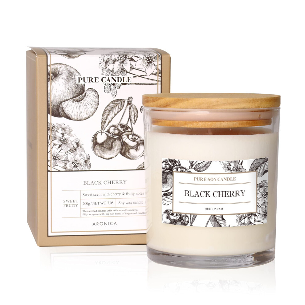 Bougie de cuisine Aronica, bougies de soja     la cerise noire et au merlot avec messages, bougies d'automne, cadeau pour meilleur ami, bougies par