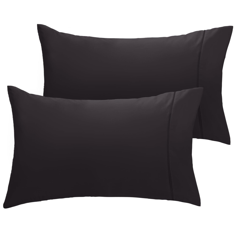 Lot de 2 taies d'oreiller LuxClub Collection - Taies d'oreiller    cologiques, infroissables et rafra   chissantes avec bordure en satin - Literie d'