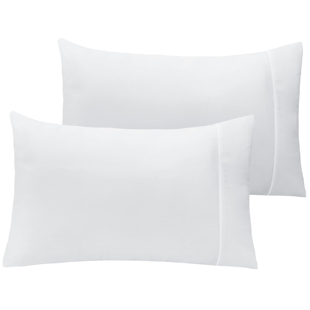 Lot de 2 taies d'oreiller LuxClub Collection - Taies d'oreiller    cologiques, infroissables et rafra   chissantes avec bordure en satin - Literie d'