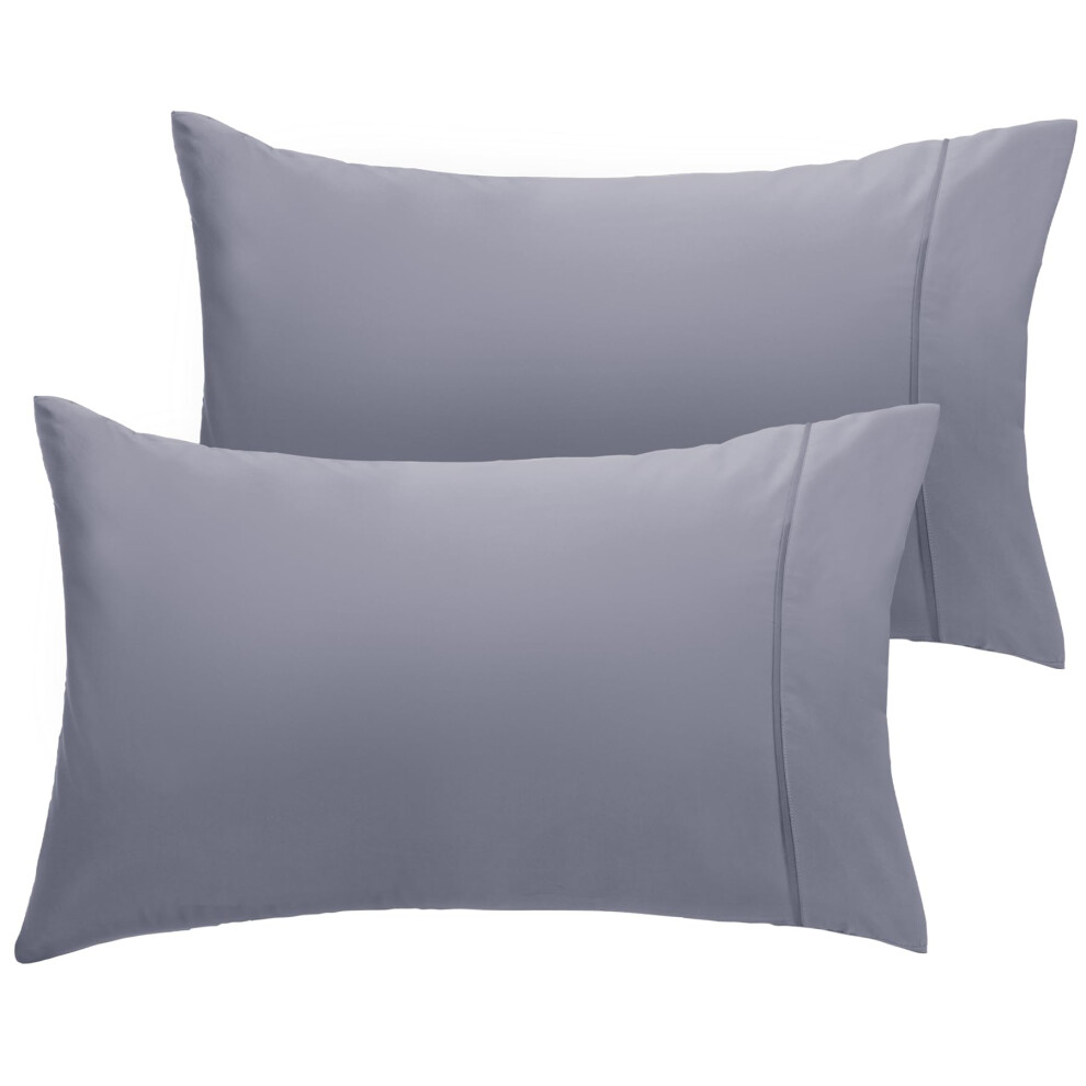 Lot de 2 taies d'oreiller LuxClub Collection - Taies d'oreiller    cologiques, infroissables et rafra   chissantes avec bordure en satin - Literie d'