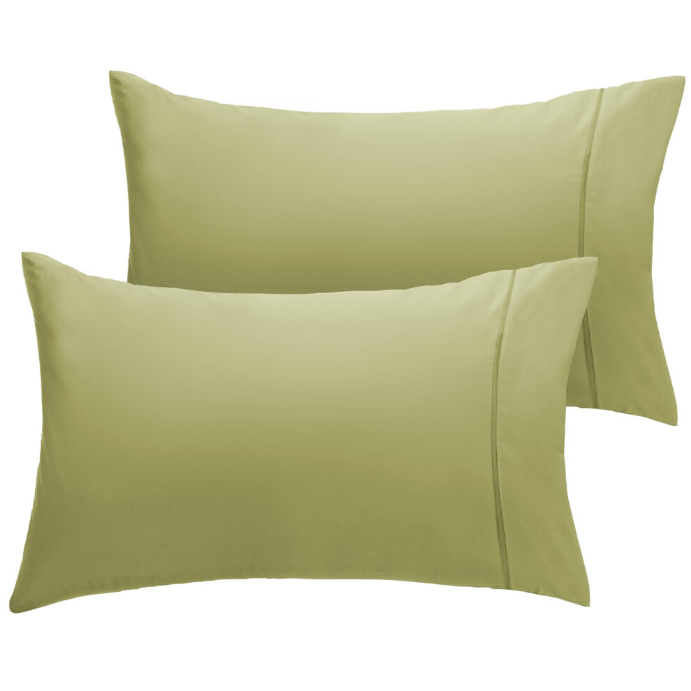 Lot de 2 taies d'oreiller LuxClub Collection - Taies d'oreiller    cologiques, infroissables et rafra   chissantes avec bordure en satin - Literie d'
