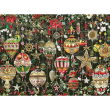 Bits and Pieces - 1000 Piece Jigsaw Puzzle for Adults - Christmas Ornaments - Holiday Tree Decoration Flowers Stars Winter Jigsaw Puzzle by Artis