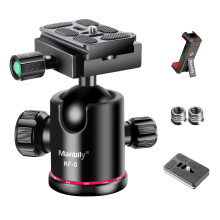 Balhoofd Manbily Statiefkop Metalen Aluminium Body 360 Panoramische Monopod Kop met Extra Arca Swiss Quick Release Plate Belastbaar tot 17,6 lbs/8kg
