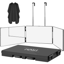 Espelho Trifacial LMZNXCZ para Cortes de Cabelo, Espelho 360 para Barbeiros, Portátil e Ajustável