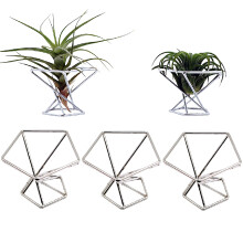 NWSRAYU Gomtrique Air Plant Porte-avions Avions Plants mtalliques Planter tagres Planter Himmeli Living Decor Tillandsia Pot Contators (Silver 5PCS)