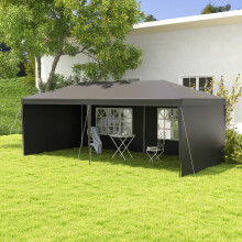 Outsunny 6m x 3m Garden Gazebo Marquee Canopy Party Tent Canopy Patio Dark Grey